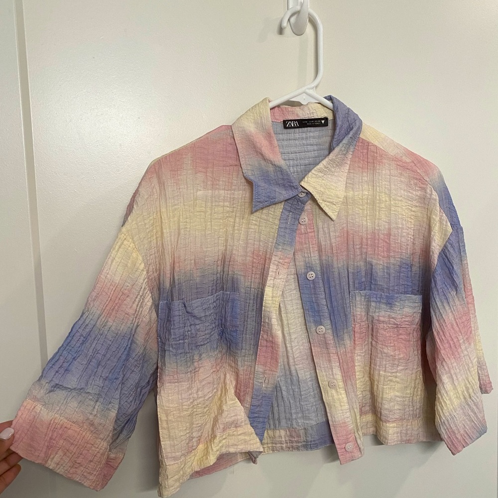 Tie Dye Zara Crop Top - Button Up
